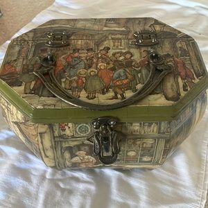 Anton Pieck vintage wooden purse with mirror inside